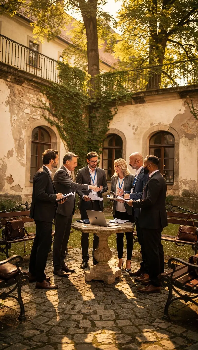 Ein Buch über Unternehmensrecht liegt geöffnet auf einem Tisch, umgeben von Schreibmaterialien.