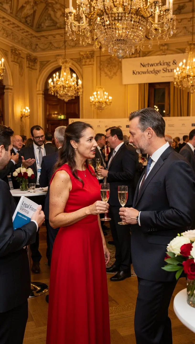 Ein Anwalt hält eine Präsentation über rechtliche Compliance-Anforderungen vor einem Online-Publikum.