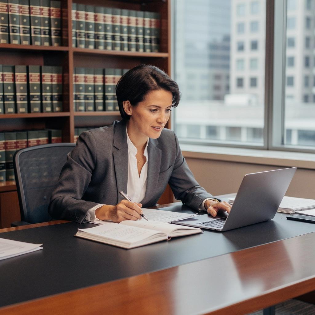 Ein Laptop mit geöffnetem Online-Kurs über Arbeitsrecht.